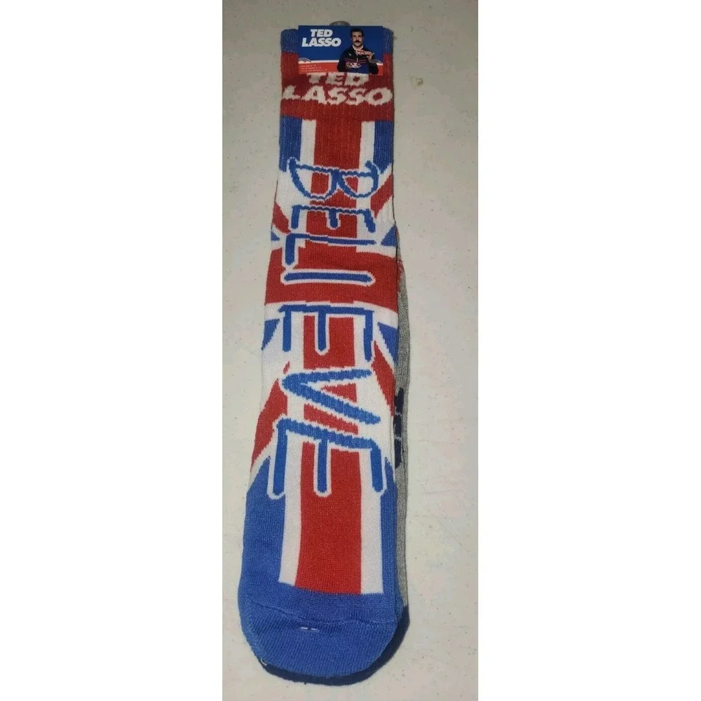 NWT Ted Lasso‎ Socks 2 Pair Long Socks Size 6-12 Believe Goldfish